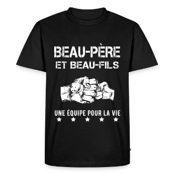 beau-père et beau-fils homme - T-shirt Premium bio Homme - noir - Devant - Nico (187cm)