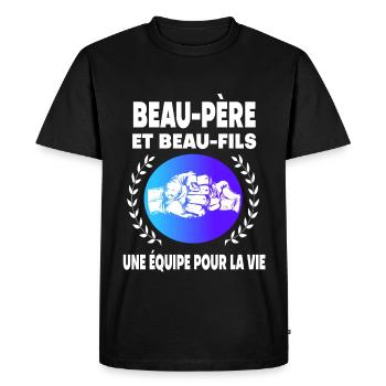 beau-père et beau-fils vintage - T-shirt Premium bio Homme - noir - Devant - Nico (187cm)