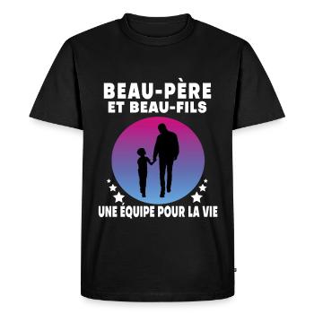 Step-Dad Step-Father-in-Step-Retro Vintage - Men's Premium Organic T-Shirt - black - Front - Nico (187cm)