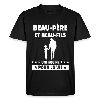 vintage beau-pere beau-fils - T-shirt Premium bio Homme - noir - Devant - Nico (187cm)