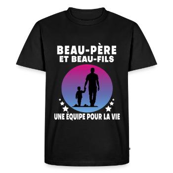 Step-Dad Step-Father-in-Step-Retro Vintage - Men's Premium Organic T-Shirt - black - Front - Nico (187cm)