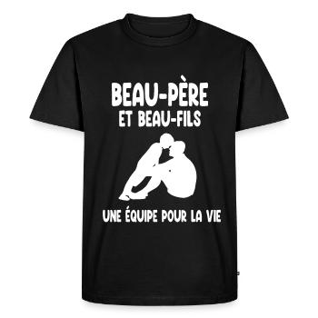 beau-papa beau-père beau-fils homme - T-shirt Premium bio Homme - noir - Devant - Nico (187cm)