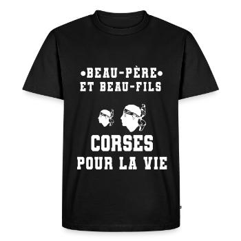 Corsican father-in-law and son-in-law Moor's head - Men's Premium Organic T-Shirt - black - Front - Nico (187cm)