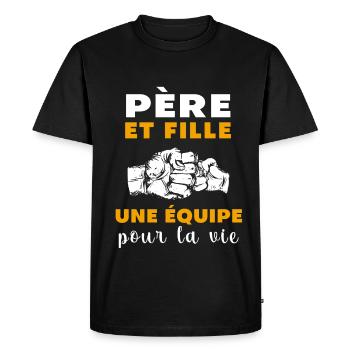 Father and daughter Father's Day - Men's Premium Organic T-Shirt - black - Front - Nico (187cm)