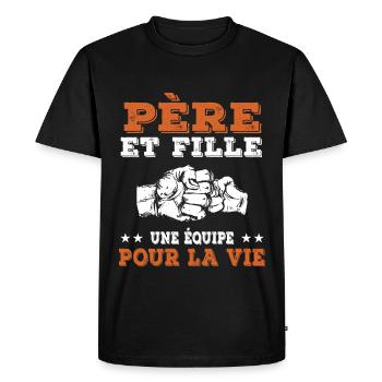 Father and daughter Father's Day - Men's Premium Organic T-Shirt - black - Front - Nico (187cm)