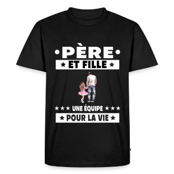 Father Daughter Dad Father Father's Day - Men's Premium Organic T-Shirt - black - Front - Nico (187cm)