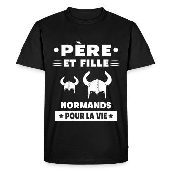 Father and daughter Norman dad Viking - Men's Premium Organic T-Shirt - black - Front - Nico (187cm)
