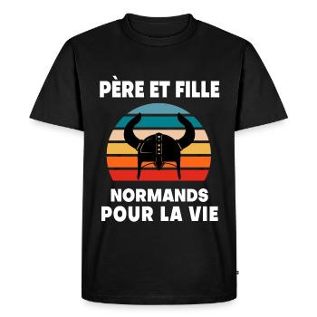 Father and daughter Norman dad - Men's Premium Organic T-Shirt - black - Front - Nico (187cm)