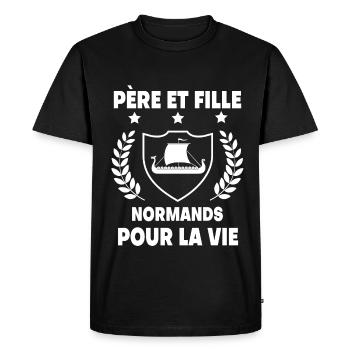 Father and daughter Norman Dad Normandy - Men's Premium Organic T-Shirt - black - Front - Nico (187cm)