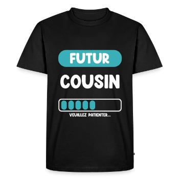 futur cousin cadeau cousin cadeau cousin - T-shirt Premium bio Homme - noir - Devant - Nico (187cm)