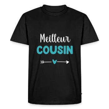 Best Cousin Heart Gift Cousin - Men's Premium Organic T-Shirt - black - Front - Nico (187cm)