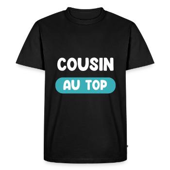 Cousin at the top Cousin gift Cousin gift - Men's Premium Organic T-Shirt - black - Front - Nico (187cm)