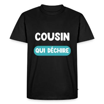cousin qui déchire cadeau cousin cadeau cousin - T-shirt Premium bio Homme - noir - Devant - Nico (187cm)