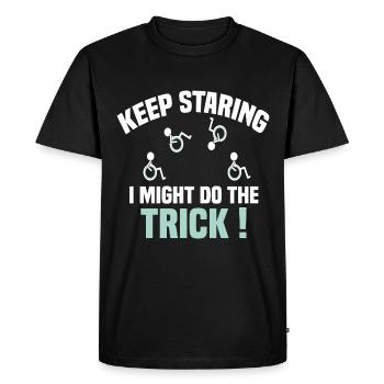 génial sur roues continue de regarder fixement sur roues - T-shirt Premium bio Homme - noir - Devant - Nico (187cm)
