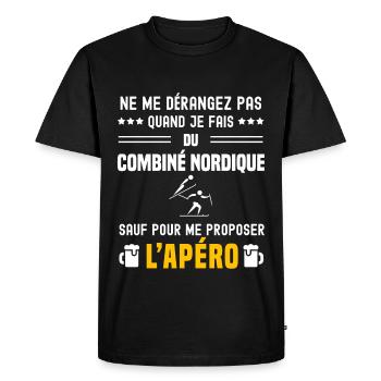 combiné nordique ne dérangez pas sauf apéro - T-shirt Premium bio Homme - noir - Devant - Nico (187cm)
