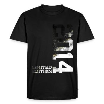 ÉDITION LIMITÉE 2014 COOL 12E ANNIVERSAIRE - T-shirt Premium bio Homme - noir - Devant - Nico (187cm)
