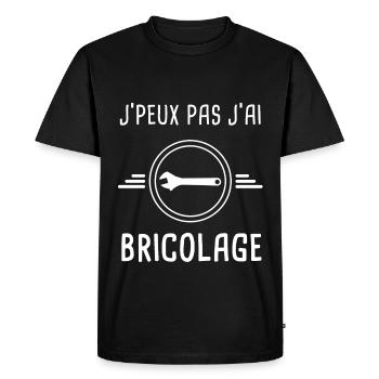bricolage je peux pas j'ai bricolage clé molette - T-shirt Premium bio Homme - noir - Devant - Nico (187cm)