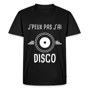 disco je peux pas j'ai disco vinyle vinyle - T-shirt Premium bio Homme - noir - Devant - Nico (187cm)