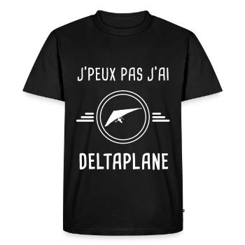 deltaplane je peux pas j'ai deltaplane deltiste - T-shirt Premium bio Homme - noir - Devant - Nico (187cm)