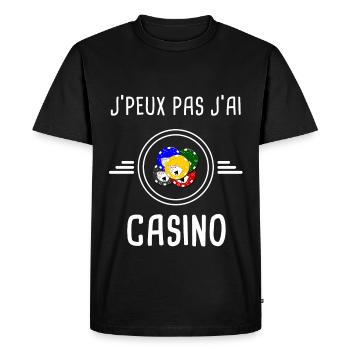 casino je peux pas j'ai casino jetons - T-shirt Premium bio Homme - noir - Devant - Nico (187cm)