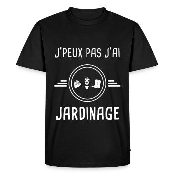 jardinage je peux pas j'ai jardinage jardinier - T-shirt Premium bio Homme - noir - Devant - Nico (187cm)