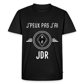 jdr je peux pas j'ai jdr jeu de rôle jeux rôles - T-shirt Premium bio Homme - noir - Devant - Nico (187cm)