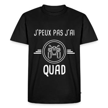 quad je peux pas j'ai quad véhicule - T-shirt Premium bio Homme - noir - Devant - Nico (187cm)