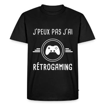 rétrogaming je peux pas j'ai rétrogaming gameur - T-shirt Premium bio Homme - noir - Devant - Nico (187cm)