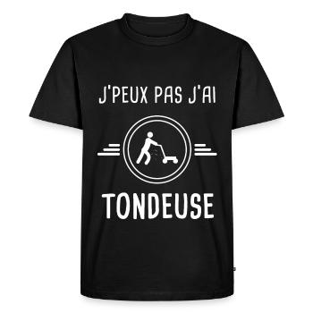 tondeuse je peux pas j'ai tondeuse jardinage - T-shirt Premium bio Homme - noir - Devant - Nico (187cm)