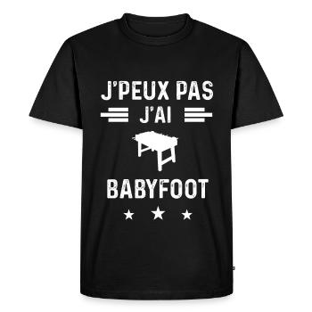 babyfoot je peux pas j'ai babyfoot - T-shirt Premium bio Homme - noir - Devant - Nico (187cm)