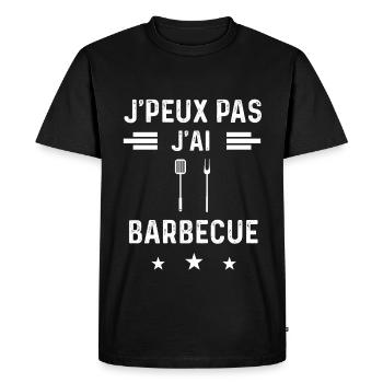 bbq je peux pas j'ai barbecue ustensiles - T-shirt Premium bio Homme - noir - Devant - Nico (187cm)
