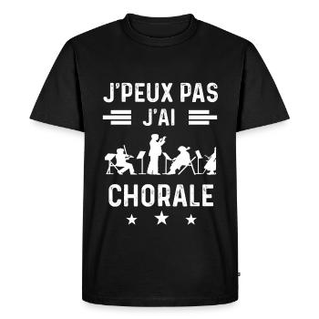 choriste je peux pas j'ai chorale music - T-shirt Premium bio Homme - noir - Devant - Nico (187cm)