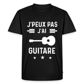 gutariste je peux pas j'ai guitare - T-shirt Premium bio Homme - noir - Devant - Nico (187cm)