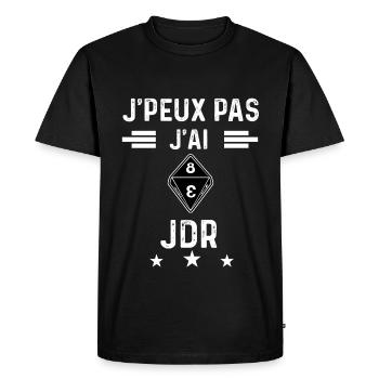 jeux rôles je peux pas j'ai jdr jeu de rôle - T-shirt Premium bio Homme - noir - Devant - Nico (187cm)
