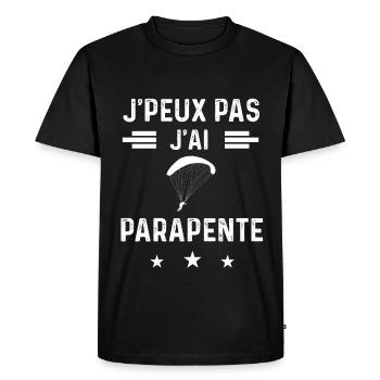 parapentiste je peux pas j'ai parapente - T-shirt Premium bio Homme - noir - Devant - Nico (187cm)