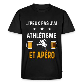 je peux pas j'ai athlétisme sport et apéro sport - T-shirt Premium bio Homme - noir - Devant - Nico (187cm)