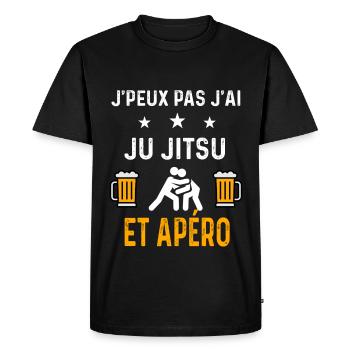 je peux pas j'ai ju jitsu et apéro ju jitsu - T-shirt Premium bio Homme - noir - Devant - Nico (187cm)