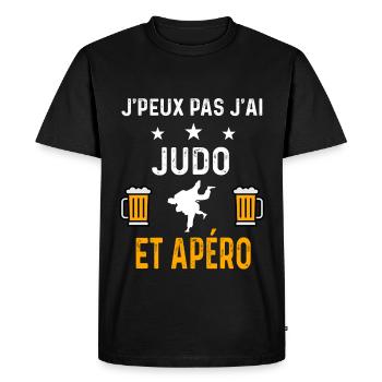 je peux pas j'ai judo judoka et apéro judo - T-shirt Premium bio Homme - noir - Devant - Nico (187cm)