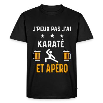 je peux pas j'ai karaté combat et apéro karaté - T-shirt Premium bio Homme - noir - Devant - Nico (187cm)
