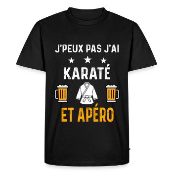 je peux pas j'ai karaté karategi et apéro karaté - T-shirt Premium bio Homme - noir - Devant - Nico (187cm)