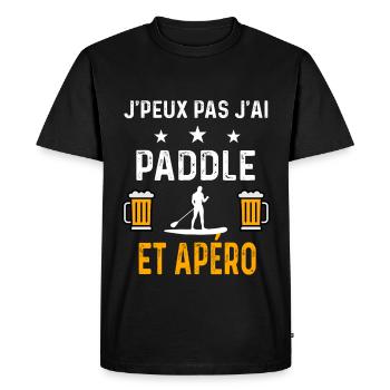 je peux pas j'ai paddle homme et apéro paddle - T-shirt Premium bio Homme - noir - Devant - Nico (187cm)