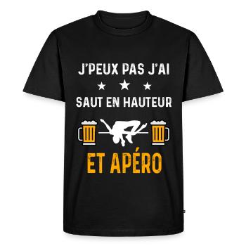je peux pas j'ai saut en hauteur et apéro sport - T-shirt Premium bio Homme - noir - Devant - Nico (187cm)