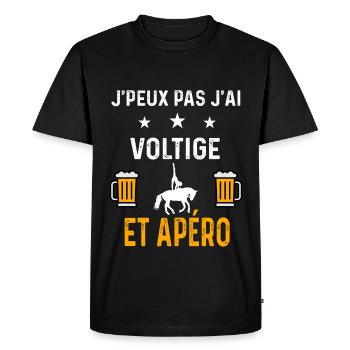 je peux pas j'ai voltige et apéro voltige - T-shirt Premium bio Homme - noir - Devant - Nico (187cm)