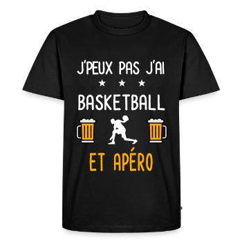 je peux pas j'ai basketball sport apéro - T-shirt Premium bio Homme - noir - Devant - Nico (187cm)