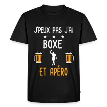 je peux pas j'ai boxe sport apéro - T-shirt Premium bio Homme - noir - Devant - Nico (187cm)