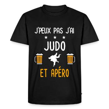 je peux pas j'ai judo judoka apéro - T-shirt Premium bio Homme - noir - Devant - Nico (187cm)