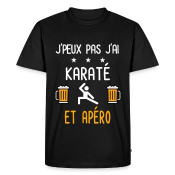 je peux pas j'ai karaté combat apéro - T-shirt Premium bio Homme - noir - Devant - Nico (187cm)
