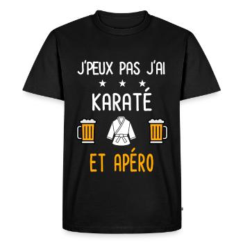 je peux pas j'ai karaté karategi apéro - T-shirt Premium bio Homme - noir - Devant - Nico (187cm)