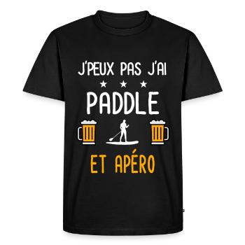 je peux pas j'ai paddle homme apéro - T-shirt Premium bio Homme - noir - Devant - Nico (187cm)