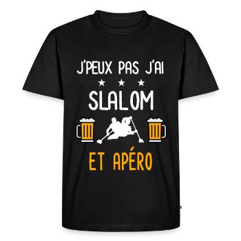 je peux pas j'ai slalom apéro - T-shirt Premium bio Homme - noir - Devant - Nico (187cm)